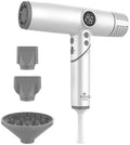 AIKO PRO Salon Ionic Hair Dryer, 1800W High-Speed Foldable Travel Blow Dryer, Brushless Motor for Fast Drying & Frizz Control, 3 Temps & 3 Speeds, Lightweight, Portable & Quiet with 3 Magnetic Nozzles by AIKOPRO