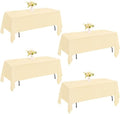 4 Pack Rectangle Tablecloth for 6 Foot Tables Washable Polyester Table Cover for Wedding Dining Table Parties Banquet（60x102 Champagne） by JALANCY