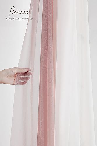 Floroom Wedding Arch Draping Fabric 3 Panels 20Ft Chiffon Fabric Drapes Arbor Drapery Wedding Ceremony Reception Swag Decorations (Dusty Rose +Blush +White) - Image 7