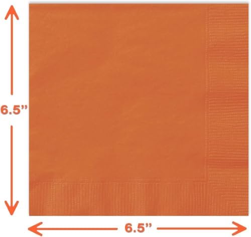 Heavy Duty Orange Party Bundle Paper 9" Dinner plate, 7" Dessert Plates And Napkins, 56 Piece Disposable Paper Party Plate Set - Image 7