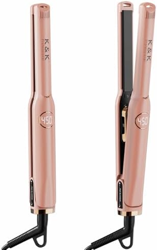 Mini 1/2" Flat Iron, Tourmaline Titanium Hair Straightener for Short Hair by KK