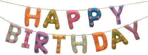 Folkulture Happy Birthday Garland, Party Garland for Wall Décor - 72 Inches by Folkulture