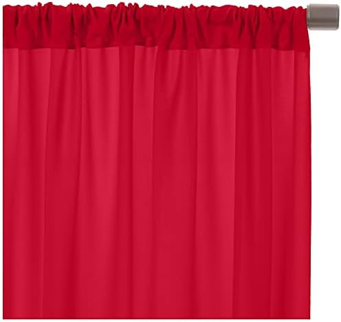 AK TRADING CO. 10 feet x 10 feet Polyester Backdrop Drapes Curtains Panels with Rod Pockets - Wedding Ceremony Party Home Window Decorations - RED (DRAPE-5x10-RED) - Image 4