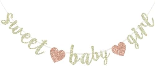 BEISHIDA Pre-Strung Glitter Champagne Girl Baby Banner Baby Shower Decor by Beishida