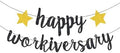 Happy Workiversary Banner Black Work Anniversary Decorations Work Office Party Decoration Supplies by Unknown