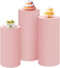 SaitiMade Set of 3 - Pink Cylinder Pedestal Stand Covers by SaitiMade