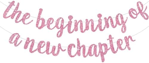 BEISHIDA Pink Pre-Strung Glitter The Beginning of A New Chapter Banner by Beishida