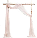 Floroom Wedding Arch Draping Fabric 2 Panels 20Ft Blush Chiffon Fabric Drapes Arbor Drapery Wedding Ceremony Reception Swag Decorations by Floroom