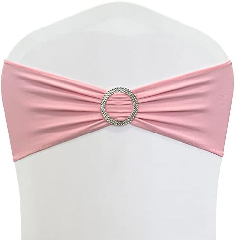 Spandex Chair Sashes Bands, Pink, 30PCS by Maiangel