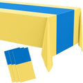 Oudain 3 Pcs Plastic Disposable Table Cloth 54" x 108", Blue, Yellow by Oudain
