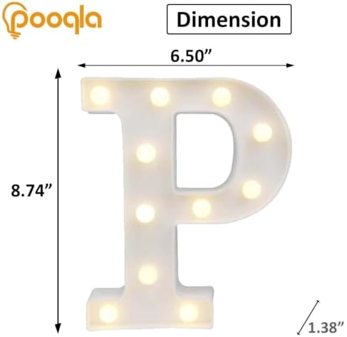 Pooqla LED Marquee Letter Lights Sign, Light Up Alphabet Letter for Home Party Wedding Decoration P - Image 4