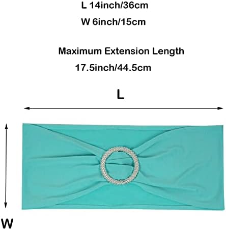 Spandex Chair Sashes Bands, Teal, 50PCS - Image 5