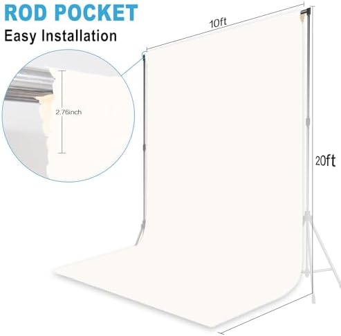 Ivory Photography Backdrop for Photoshoot, Fabric, 10X20 FT - Image 7