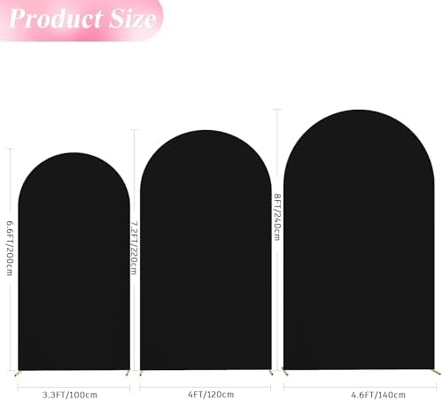 Wokceer Arch Backdrop Cover 8FT,7.2FT,6.6FT Black Arch Covers Stretchy - Image 2