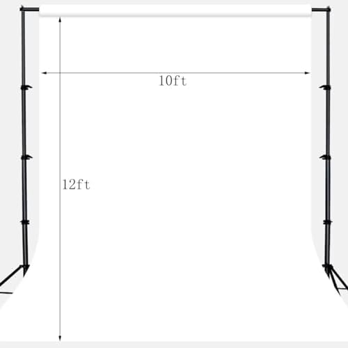 Solid Photography Backdrop Background Chromakey Muslin Portrait Background Screen for Photo Video Studio… (White, 10x12ft) - Image 3