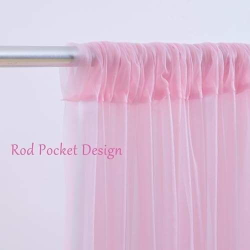 20×10ft Pink Tulle Backdrop Curtain with Lights String for Parties, Sheer Photo Backdrop Curtains for Wedding Party Photography Background - Image 5