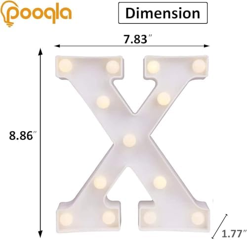 Pooqla LED Light Up Letters, Warm White and Colorful Lighted Marquee Letters with Remote, Lighted Letter for Party Birthday Decorations, Gift for Girls Boys Night Light, Wedding Home Decor, Letter X - Image 3