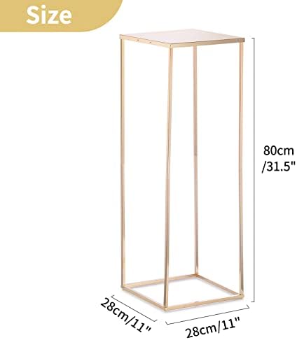 NUPTIO Gold Vases Wedding Centerpieces, Geometric Stand, 31.5" Tall, 2 Pcs - Image 5