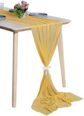 Pack of 20 Chiffon Table Runners 29 x 120 Inch, 14FT Long - Gold by MDS