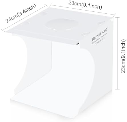 PULUZ Mini Light Box, 9" Photography Table Top Light Box 20 LED Portable Photo Studio Shooting Tent with 2 Kinds Color Backdrops for Small Size Products - Image 2