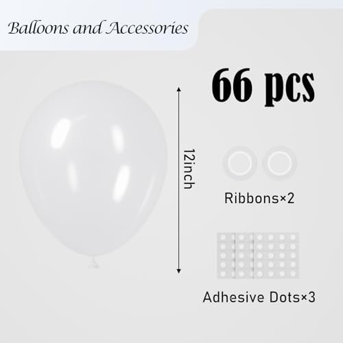 Voircoloria 66pcs Clear Transparent Latex Party Balloons, 12inch - Image 2