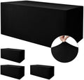 Nasitos Black Rectangle Spandex Fitted Table Clothes 4 Pack 48x24 in by Nasitoshomedecor