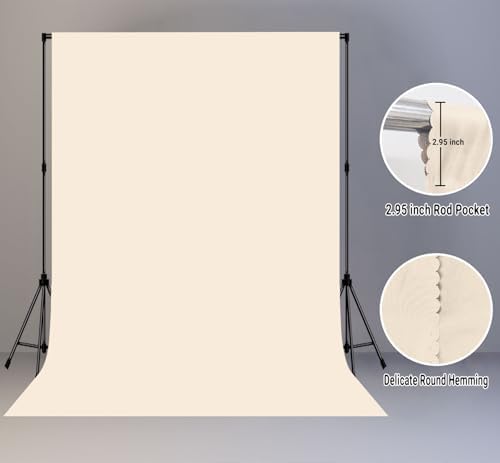 Cream Photography Backdrop for Photoshoot, Fabric 5x7ft - Image 2