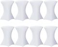 Fixwal 8 Pack Cocktail Tablecloth Bar Top Table Covers Round White Spandex by Fixwal