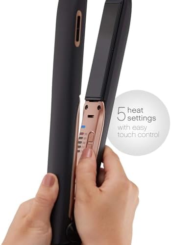 Panasonic nanoe Flat Iron for Healthy, Shiny Hair, Hair Styling Iron with 1-inch Ceramic Plates and Intuitive Heat Technology, for Straightening, Smoothing and Curling - EH-HS99-K (Black/Rose Gold) - Image 3