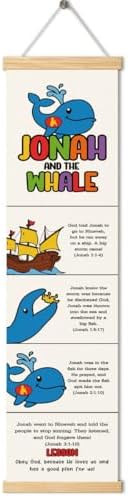 Jonah and the Whale Banner, Church Banner, Christian Rustic Hanging Door Flag, Farmhouse Decorations Outdoor Indoor, Church Activity Decor, Bible Lesson, Scripture and Words Decorations by Unknown