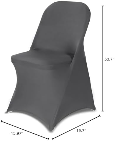 HAINARverS Folding Chair Covers for Wedding, 10pcs Gray - Image 7