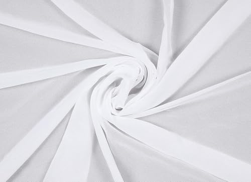 95 Yard Chiffon Fabrics, 44" Wide, Lightweight, Sheer – White - Image 3