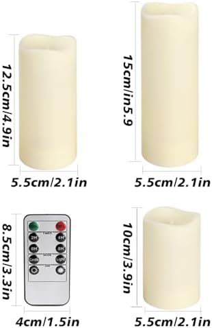 12-Pack LED Flameless Candles with Remote Control - Battery Operated, Timer, Dimmable, 3D Flame Flickering , Perfect for Halloween Christmas Parties,Wedding,Home Decor ,Gift and Special Occasions - Image 3