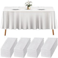 Prestee 24 Pack Plastic Table Cloth Disposable - 108" x 54" White Table Cloth Rectangle for Indoor or Outdoor Use - White Tablecloths for Weddings, Parties - Plastic Table Cover for Fine Dining Events by Prestee