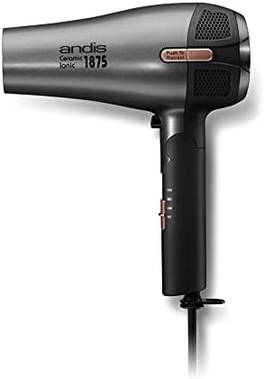 Andis 80280 Fold-n-go 1875 Watt Ceramic Ionic Dryer, Retractable Cord, Lightweight with Professional Blowout Results, Quick Drying Blow Dryer, Black/Silver by Andis