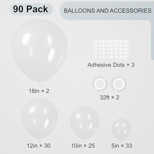 Voircoloria 90pcs Clear Balloons Garland Arch Kit, 18 12 10 5 Inch - Image 2