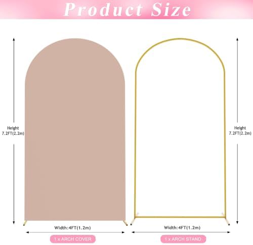 Wokceer 7.2FT Arch Backdrop Stand and Cover Set,Arch Stand with Nude Cover - Image 2