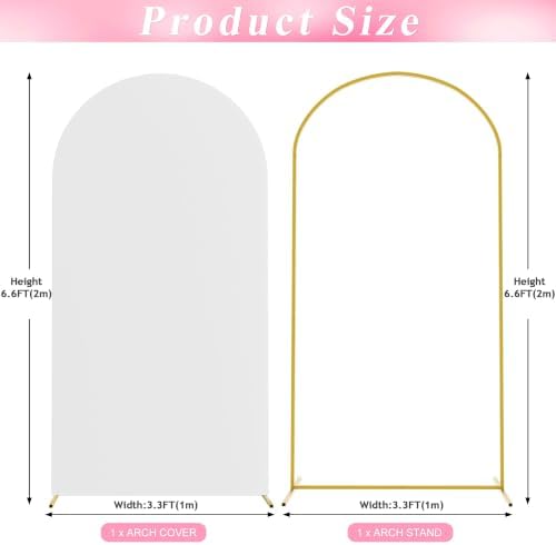 Wokceer 6.6FT Arch Backdrop Stand and Cover Set,Arch Stand with White Cover - Image 2