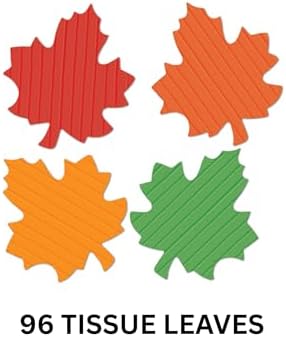 Beistle Tissue Autumn Leaves – 96 Count Fall Harvest Table Scatter Decoration, Thanksgiving Party Supplies, Seasonal Paper Leaf Confetti Décor Accents, Multicolor Silhouettes, 5.75" - Image 3