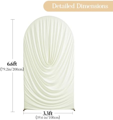 Ivory Draped Arch Cover - 6.6FT Drape Arch Backdrop Cover - Image 4