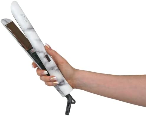 Aria Beauty 1" Infrared Marble Digital Straightener, Aria Beauty Flat Iron with Ionic Technology, Negative Ions Reduce Frizz, 3 Year Warranty by AriaBeauty