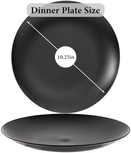 ejonirinjonir 80pcs 10.25in Heavy-Duty Black Plastic Plates for Dinner - Image 5