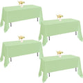 4 Pack Rectangle Tablecloth 60x126 Inch Sage Green Table Cloth for 8 Foot Rectangle Tables Washable Polyester Table Cover for Wedding Dining Tables Parties Banquet（60x126 Sage Green） by JALANCY