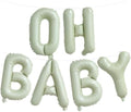 16 Inch OH BABY Balloons – Foil Letter Banner for Baby Shower, Gender Reveal Decorations, Includes Ribbon & Straw by Unknown