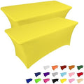 IVAPUPU 2 Pack 6FT Table Cloth for Rectangular Spandex Yellow Table Cover by IVAPUPU