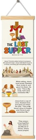 The Last Supper Banner, Church Banner, Christian Rustic Hanging Door Flag, Farmhouse Decorations Outdoor Indoor, Church Activity Decor, Bible Lesson, Scripture and Words Decorations by Unknown