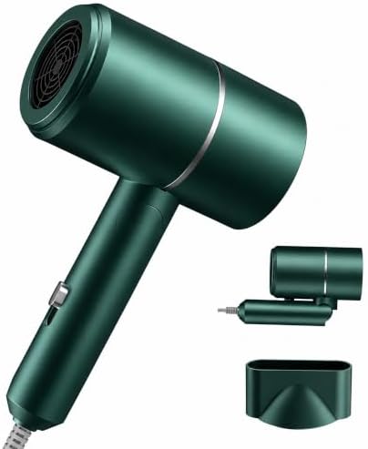 Foldable Ionic Hair Dryer with Diffuser, 1875W Green by Unknown
