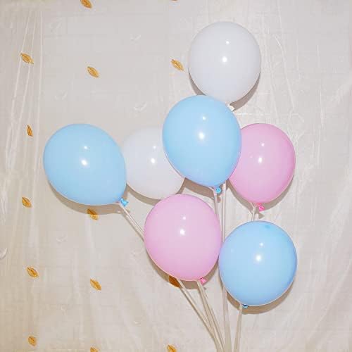 300 Pcs Pink Blue and White 5 Inch Balloons Macaron Pastel Pink and Blue White Latex Small Balloon for Baby Shower Birthday Bridal Shower Wedding Anniversary Gender Reveal Party Decorations - Image 4