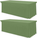 Smiry 2 Pack Spandex Elastic Fitted Table Cloth Skirt for 4FT Table by Smiry