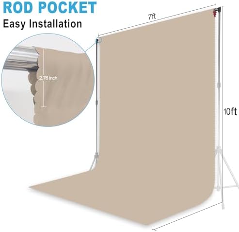 Beige Photography Backdrop for Photoshoot, Fabric, 7x10 FT - Image 2